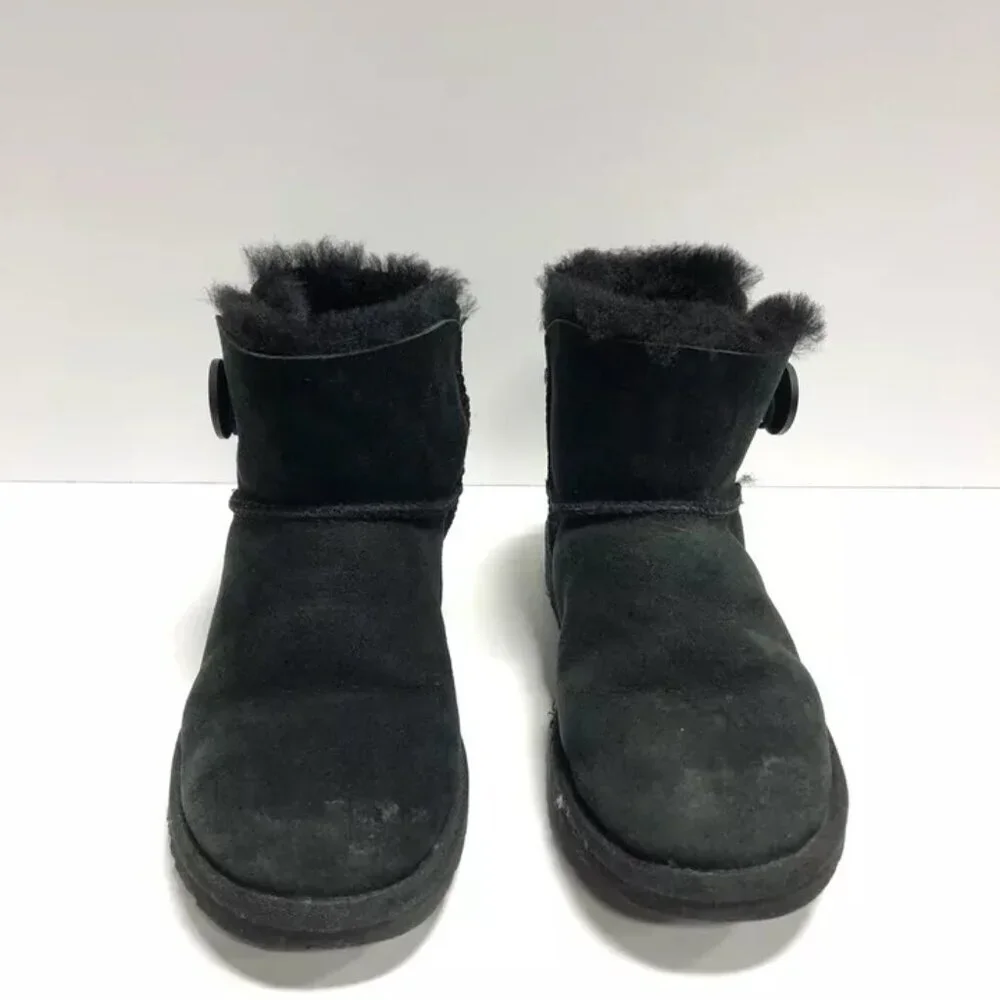 UGG Women’s Bailey Button Black Mini Boots, Size 5M